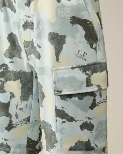 Kids C.P. Company Vêtements 10-14 Ans^U16 Diagonal Fleece Printed Cargo Shorts