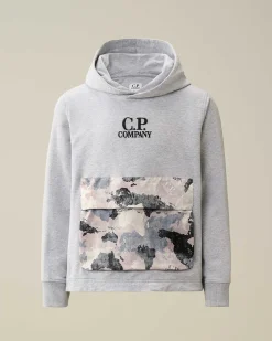 Kids C.P. Company Vêtements 10-14 Ans^U16 Light Fleece Mixed Graphic Hoodie
