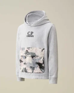 Kids C.P. Company Vêtements 10-14 Ans^U16 Light Fleece Mixed Graphic Hoodie