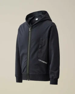 Kids C.P. Company Vêtements 10-14 Ans^U16 Light Fleece Mixed Zipped Hoodie