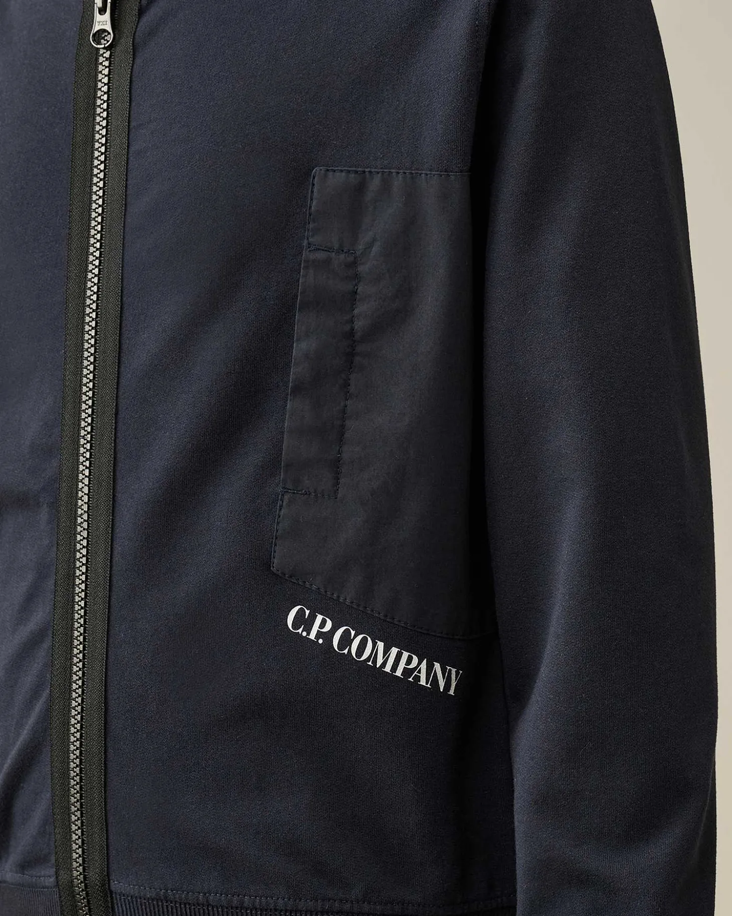 Kids C.P. Company Vêtements 10-14 Ans^U16 Light Fleece Mixed Zipped Hoodie