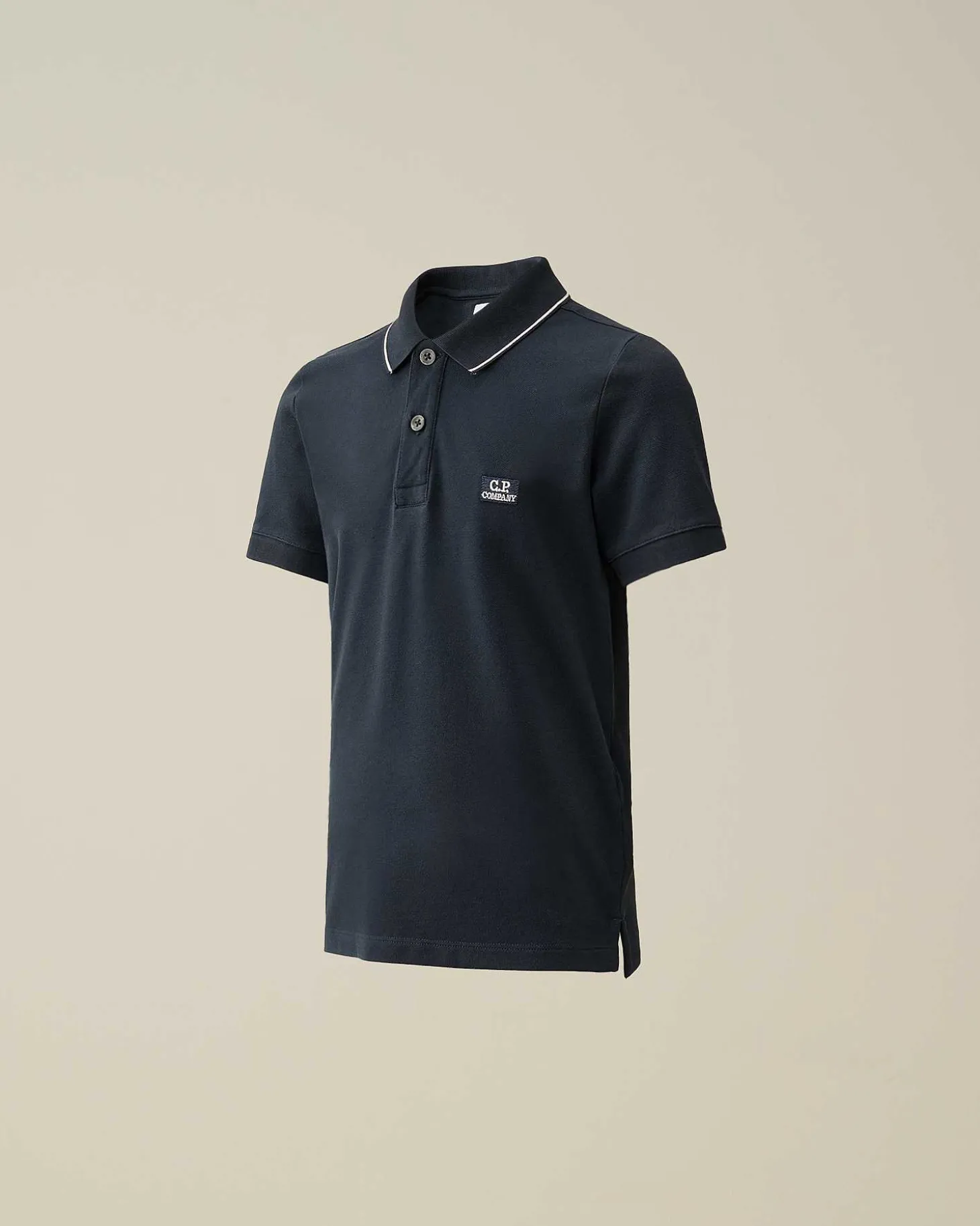 Kids C.P. Company Vêtements 4-8 Ans^U16 Stretch Piquet Logo Striped Collar Polo Shirt
