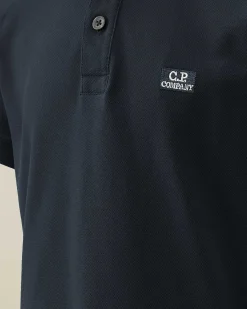 Kids C.P. Company Vêtements 10-14 Ans^U16 Stretch Piquet Logo Striped Collar Polo Shirt