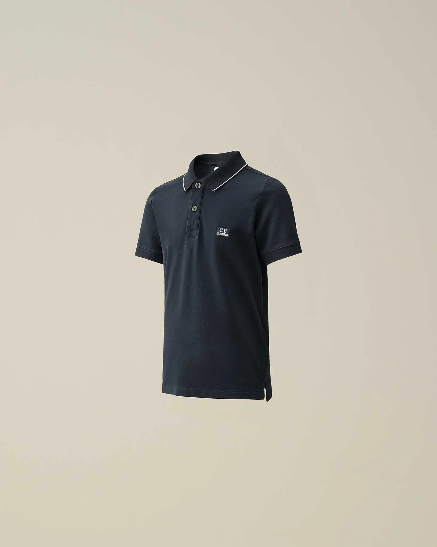 Kids C.P. Company Vêtements 2-3 Ans^U16 Stretch Piquet Logo Striped Collar Polo Shirt